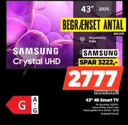 Power SAMSUNG 43" 4K Smart TV tilbud