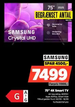 Power SAMSUNG 75" 4K Smart TV tilbud