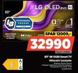 Power Lg 83" 4k oled smart ultimativ lysstyrke tilbud