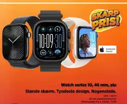 Power Watch series 10, 46 mm, alu Største skærm. Tyndeste design. Nogensinde. tilbud
