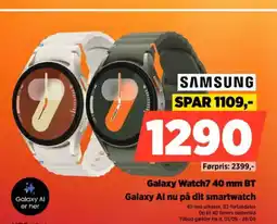 Power SAMSUNG Galaxy Watch7 40 mm BT Galaxy Al nu på dit smartwatch tilbud