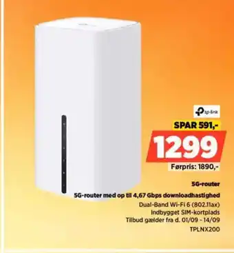 Power Ftp-link 5g-router 5g-router med op til 4,67 gbps downloadhastighed tilbud