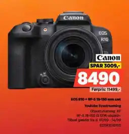 Power Canon EOS R10+ RF-5 18-150 mm sæt Youtube livestreaming tilbud