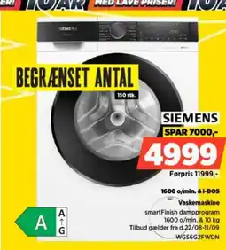 Power SIEMENS 1600 o/min. & I-DOS Vaskemaskine tilbud