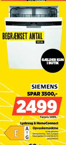 Power SIEMENS Lydsvag & HomeConnect Opvaskemaskine tilbud
