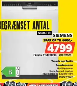 Power SIEMENS Topserie med Zeolith Opvaskemaskine tilbud