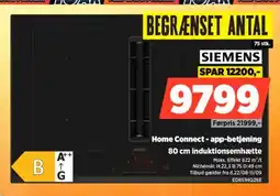 Power Induktionsemhætte siemens home connect-app-betjening tilbud
