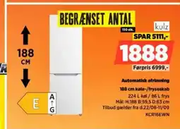 Power Automatisk afrimning køle-/fryseskab tilbud