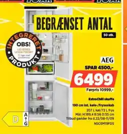 Power AEG ExtraChill skuffe int. køle-/fryseskab tilbud