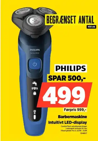 Power PHILIPS Barbermaskine Intuitivt LED-display tilbud