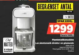 Power Chef MATTEO Plantemælksmaskine Lav plantemælk direkte i en glaskande tilbud