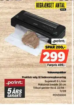 Power Point vakuumpakker praktisk valg til fødevareopbevaring tilbud