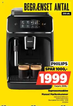 Power Espressomaskine Manuel Mælkeskummer tilbud