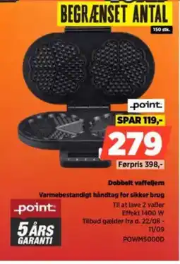 Power Dobbelt vaffeljer Varmebestandigt håndtag for sikker brug tilbud