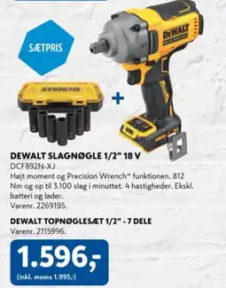 Davidsen DEWALT SLAGNØGLE 1/2" 18 V DCF892N-XJ tilbud