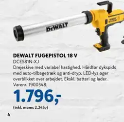 Davidsen DEWALT FUGEPISTOL 18 V DCE581N-XJ tilbud