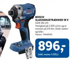 Davidsen BOSCH SLAGSKRUETRÆKKER 18 V GDR 18V-215 tilbud