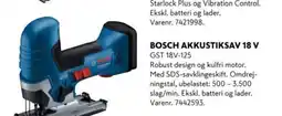Davidsen BOSCH AKKUSTIKSAV 18 V GST 18V-125 tilbud