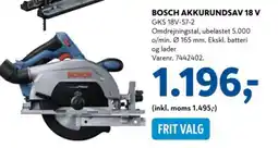 Davidsen BOSCH AKKURUNDSAV 18 V GKS 18V-57-2 tilbud