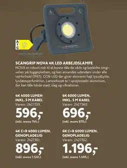 Davidsen SCANGRIP NOVA 4K LED ARBEJDSLAMPE tilbud