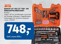 Davidsen BAHCO 1/4" OG 1/2" TOP- OG RINGGAFFELNØGLESÆT tilbud