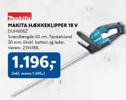 Davidsen MAKITA HÆKKEKLIPPER 18 V DUH606Z tilbud