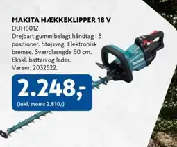 Davidsen MAKITA HÆKKEKLIPPER 18 V DUH601Z tilbud