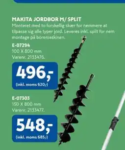 Davidsen MAKITA JORDBOR M/ SPLIT tilbud