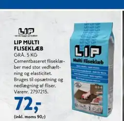 Davidsen Lip multi fliseklæb grå. tilbud