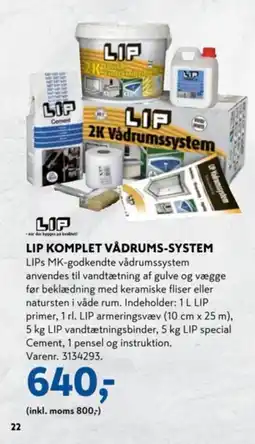 Davidsen LIP KOMPLET VÅDRUMS-SYSTEM tilbud