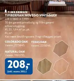 Davidsen TIMBERMAN NOVEGO VINYLGULV 228 X 1800 X 7 MM tilbud