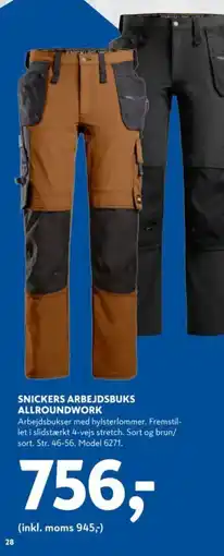 Davidsen SNICKERS ARBEJDSBUKS ALLROUNDWORK tilbud