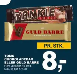 Let-Køb TOMS CHOKOLADEBAR ELLER GULD BARRE, DKK 8 tilbud