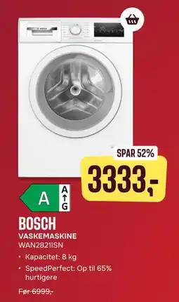 Skousen BOSCH VASKEMASKINE WAN2821ISN, DKK 3333 tilbud