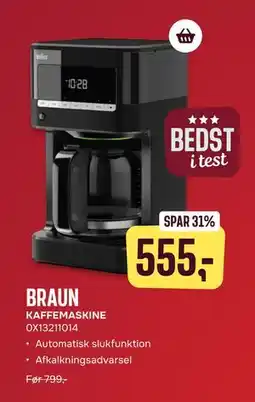Skousen BRAUN KAFFEMASKINE 0X13211014, DKK 555 tilbud
