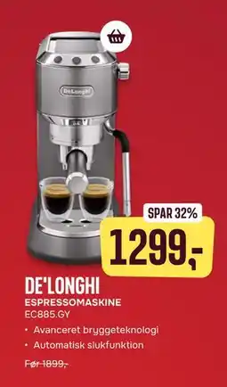 Skousen DE'LONGHI ESPRESSOMASKINE EC885.GY, DKK 1299 tilbud