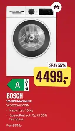 Skousen BOSCH VASKEMASKINE WGG254ZWSN, DKK 4499 tilbud