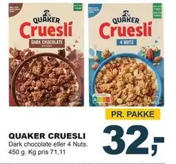 Let-Køb QUAKER CRUESLI, DKK 32 tilbud