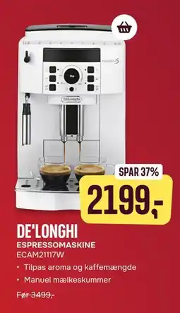 Skousen DE'LONGHI ESPRESSOMASKINE ECAM21117W, DKK 2199 tilbud