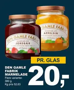Let-Køb DEN GAMLE FABRIK MARMELADE, DKK 20 tilbud
