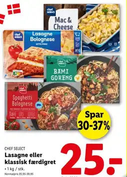 Lidl CHEF SELECT Lasagne eller klassisk færdigret tilbud