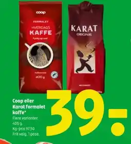 Coop 365 Coop eller Karat formalet kaffe tilbud