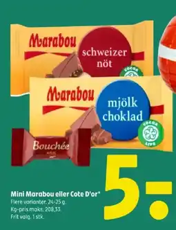 Coop 365 Mini Marabou eller Cote D'or tilbud