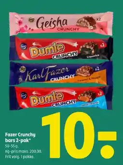 Coop 365 Fazer Crunchy bars 2-pak tilbud