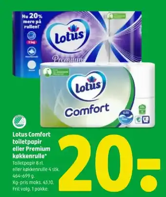 Coop 365 Lotus Comfort toiletpapir eller Premium køkkenrulle tilbud