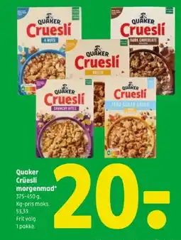 Coop 365 Quaker Crüesli morgenmad tilbud