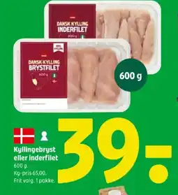 Coop 365 Kyllingebryst eller inderfilet tilbud