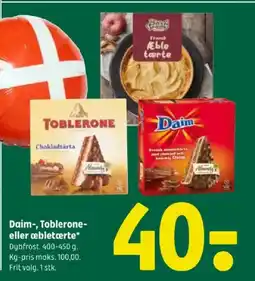 Coop 365 Daim-, Toblerone- eller æbletærte tilbud