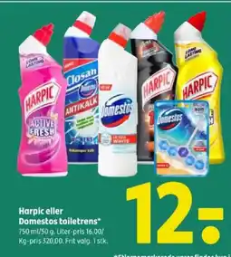 Coop 365 Harpic eller Domestos toiletrens tilbud