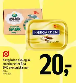Føtex Kærgården økologisk smørbar eller Arla ØKO økologisk smør tilbud